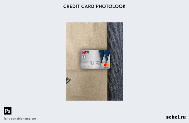 цифровая загрузка Великобритания Metro Bank шаблон Mastercard Photolook спереди