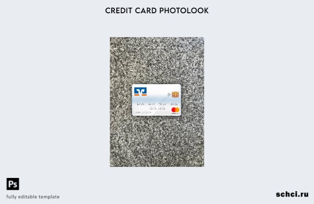 цифровая загрузка Германия Volksbank Mastercard фотовид переднего шаблона