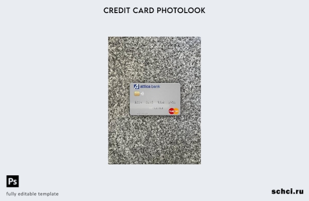 цифровая загрузка Греция Attica Bank фотошаблон лицевой панели mastercard