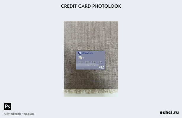 цифровая загрузка Греция Attica Bank Visa, дебетовая карта, фото, передний шабло