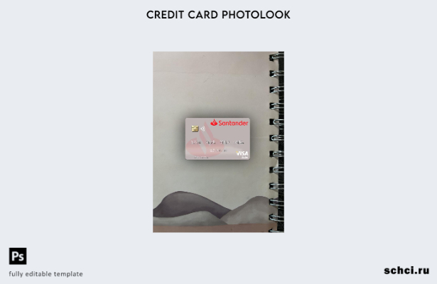 цифровая загрузка Испания Banco Santander виза дебетовая карта фотоизображение п