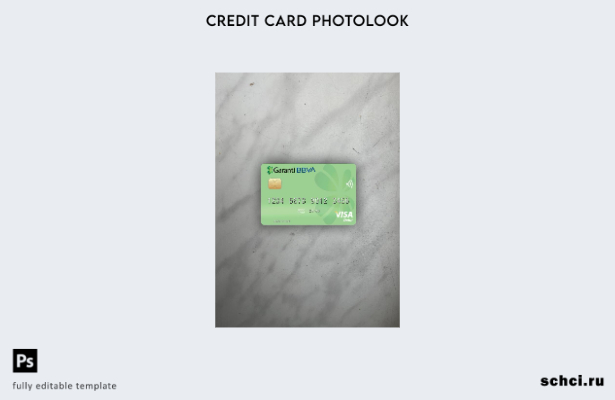 цифровая загрузка Румыния Garanti BBVA дебетовая карта Visa фотошаблон лицевой с