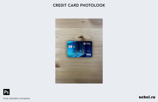 цифровая загрузка США PNC банк карта для подписи с фотоизображением передний шаб