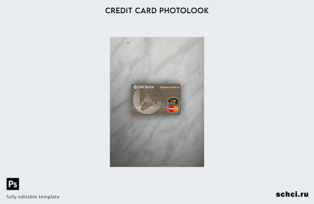 цифровая загрузка США PNC Bank Mastercard Photolook передний шаблон