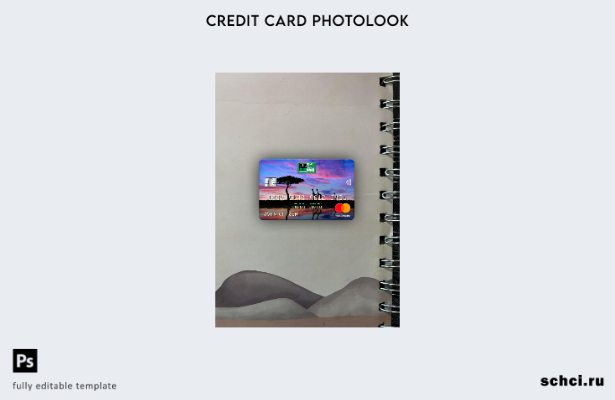 цифровая загрузка Уганда Банк Африки шаблон Mastercard Photolook лицевой стороны