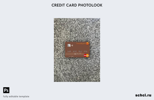 цифровая загрузка Швеция Swedbank Mastercard фотовид переднего шаблона