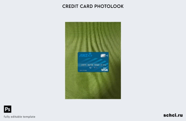 цифровая загрузка австралийского банка Visa Card, фотоизображение, передний шабл