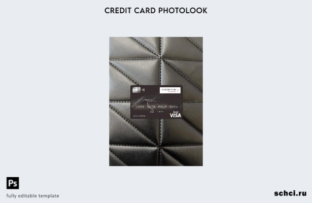 цифровая загрузка андоррского банка Andbank Visa, фотоизображение, передний шабл