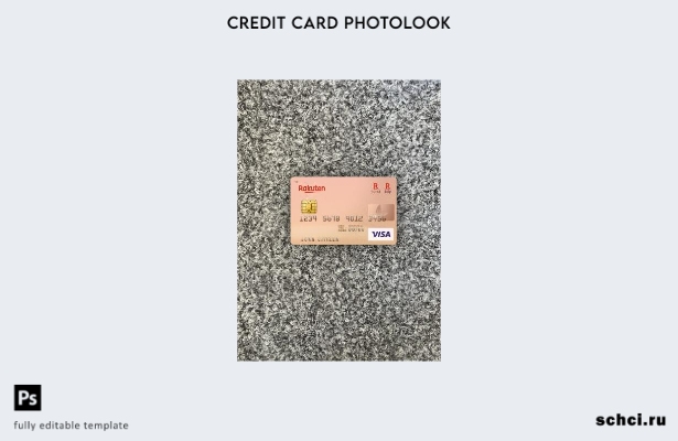 цифровая загрузка Japan Rakuten Bank Visa, фотоизображение переднего шаблона кар