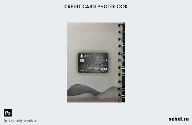 цифровая загрузка Monaco UBS Bank Visa Signature Card Photolook Front Template
