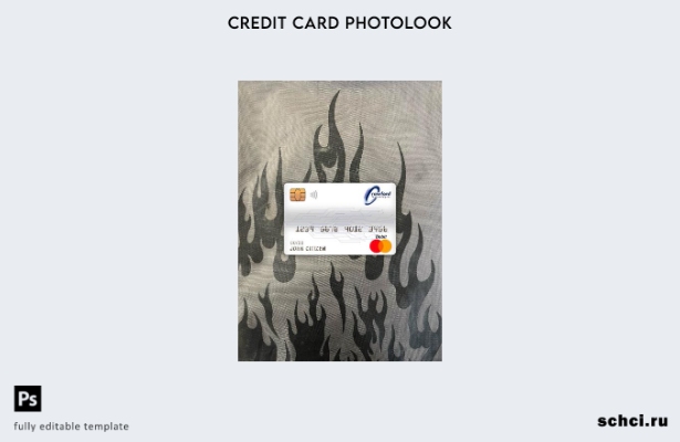 цифровая загрузка, фотошаблон лицевой панели дебетовой карты банка Crawfordtech,