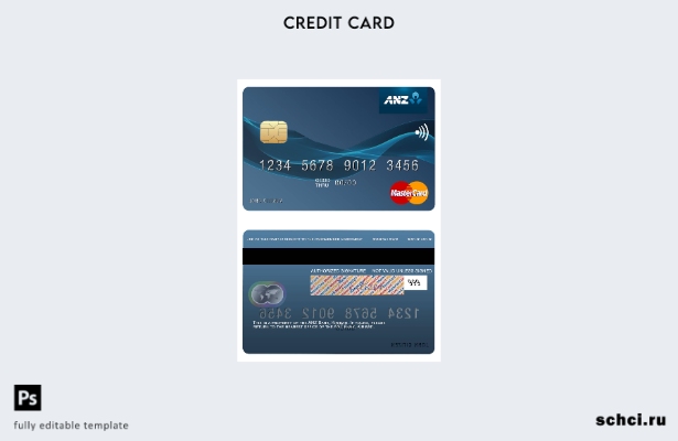 цифровая загрузка шаблона карты Mastercard Kiribati ANZ Bank