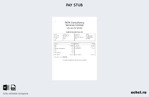 цифровая загрузка шаблона платежной ведомости Tata Consultancy Services
