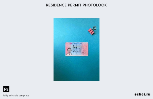 цифровая загрузка шаблона вида на жительство в Ирландии фотовида ПЕРЕДНЕЙ сторон